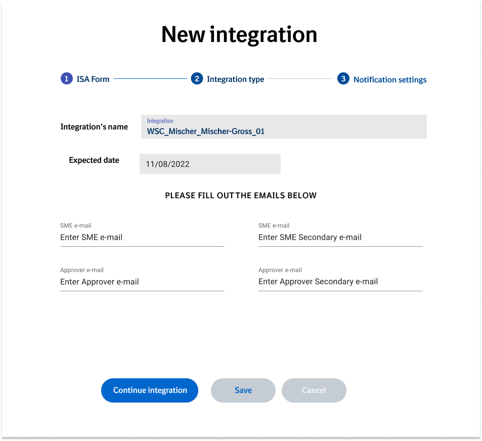 New Integration Stepper